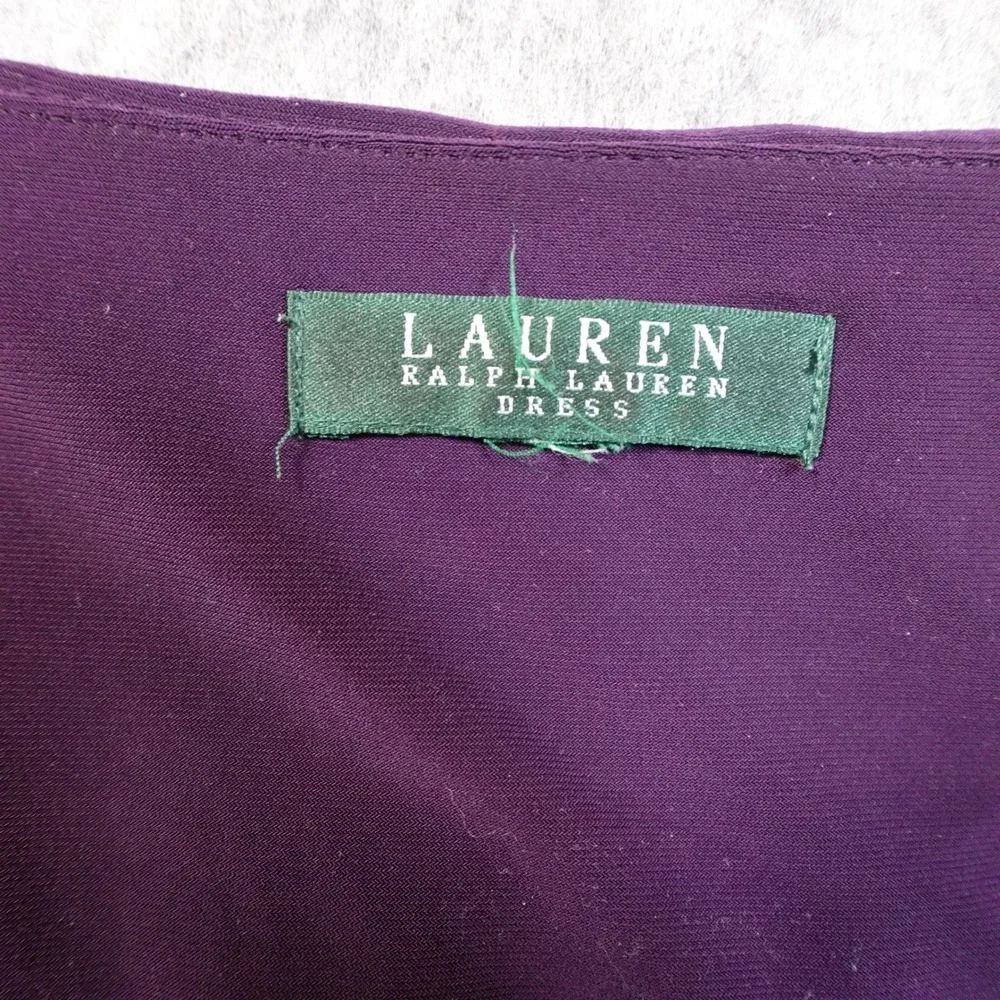 Ralph Lauren Dress Womens 18? Jersey‎ Sheath Midi Purple Ruched Surplice